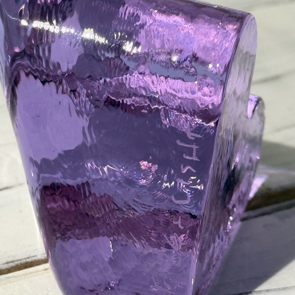 Lavender Fire & Light heart paperweight